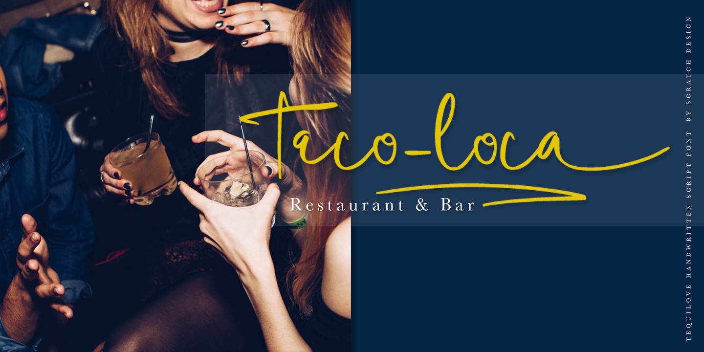 Beispiel einer Tequilove Regular-Schriftart